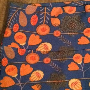 Blue and orange floral skirt